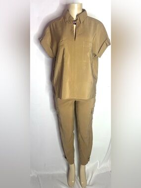 MAX STUDIO Women's Utility Cargo Pants - Tan